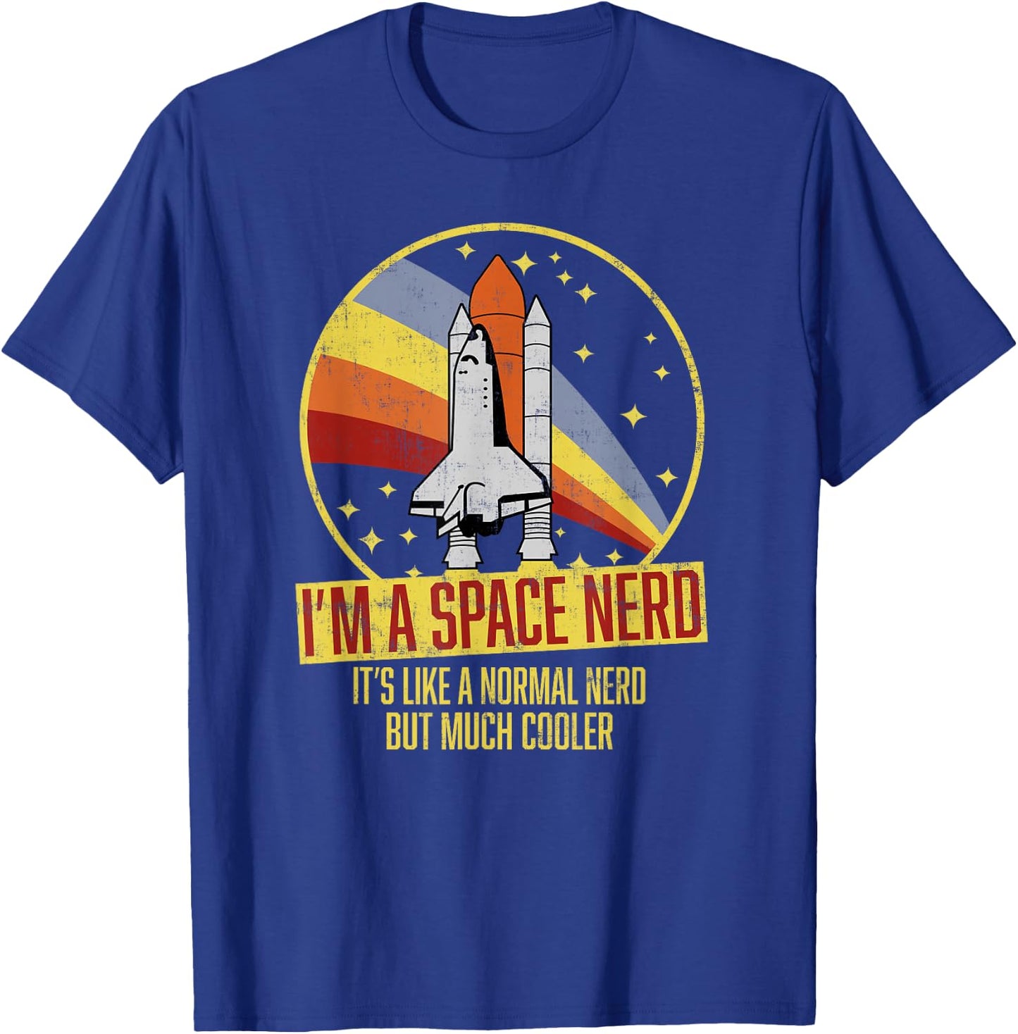 Vintage Space Shuttle - Science Fiction Geek - Space Nerd T-Shirt - T-Shirt | Royal