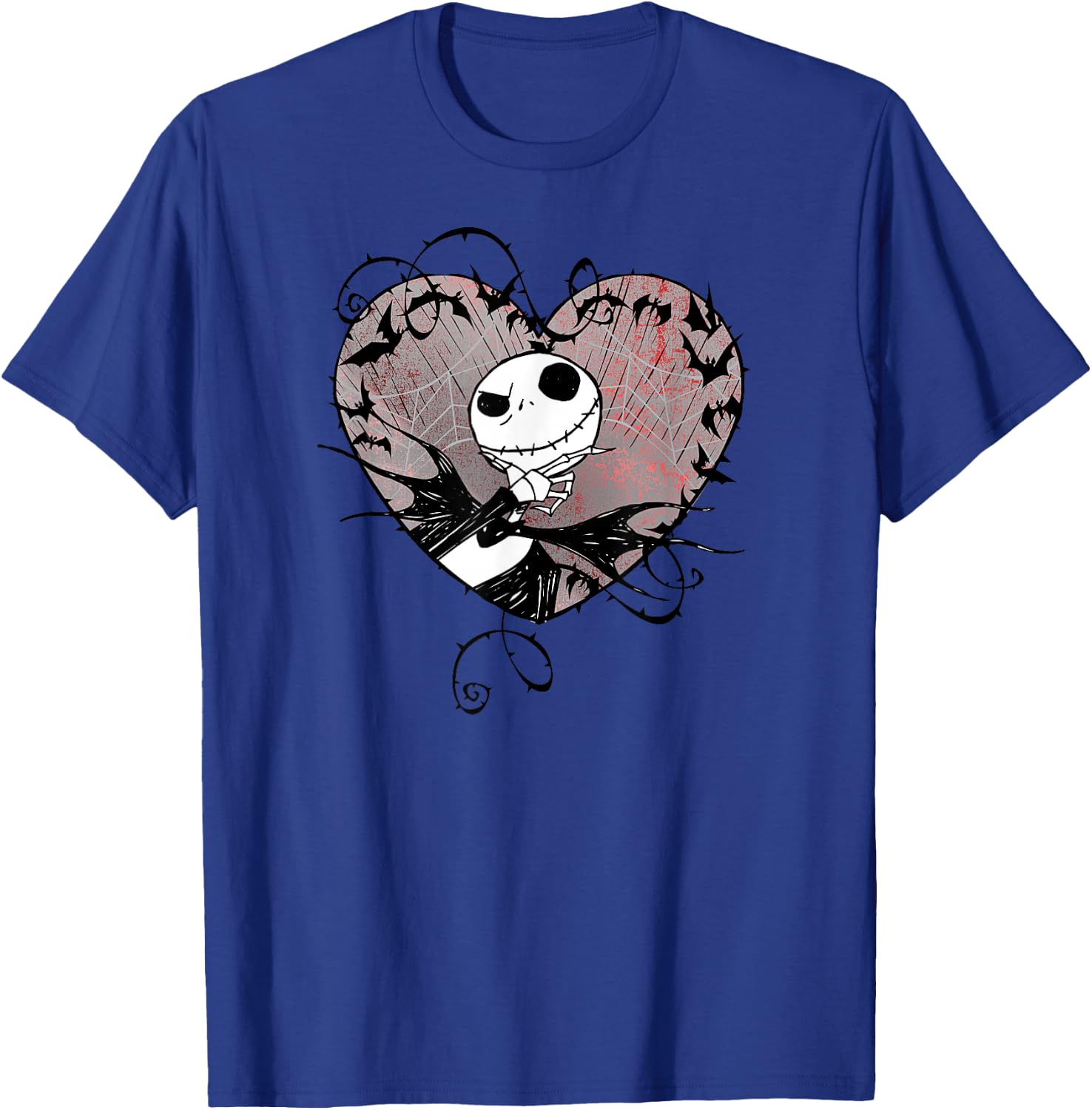 Disney Nightmare Before Christmas Valentines Jack Bat Heart T-Shirt - T-Shirt | Royal