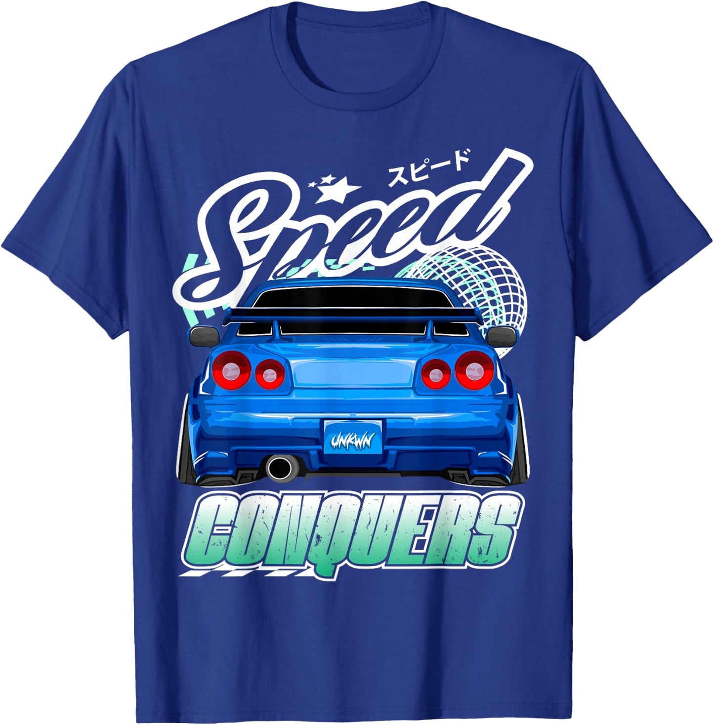 Blue Gt r 34 JDM Skyline Stance Car Drift Racing Graphic T-Shirt - T-Shirt | Royal