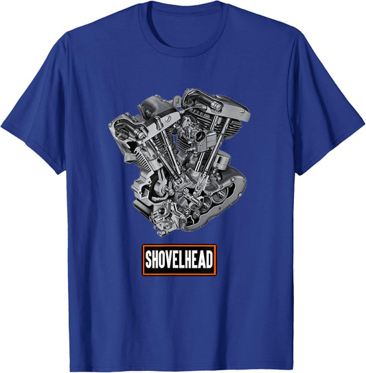 Vintage HD Motorcycle VTwin ShovelHead Engine Classic Biker T-Shirt - T-Shirt | Royal