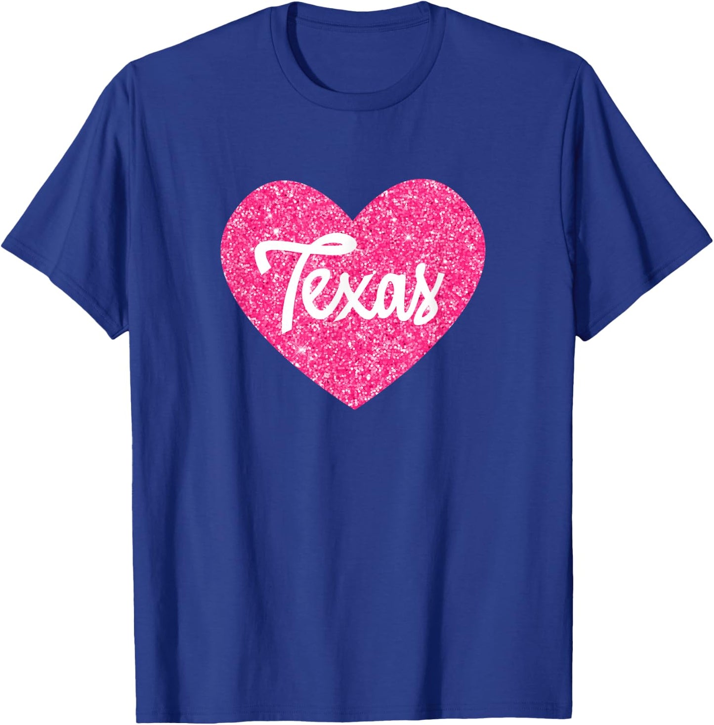 I Love Texas USA State Pink Heart Gift Girls T-Shirt - T-Shirt | Royal