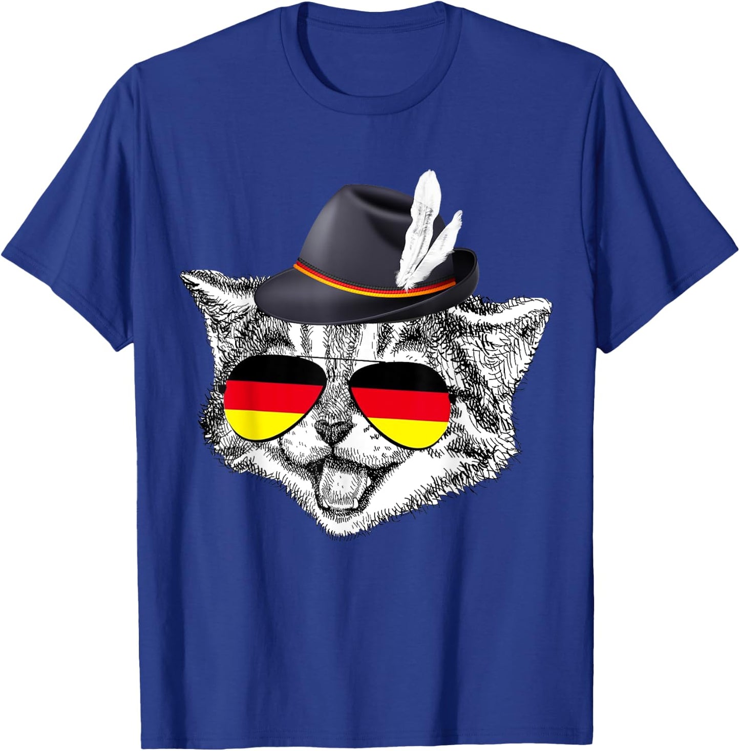 Cute Cat German Flag Oktoberfest Pride Germany Festival T-Shirt - T-Shirt | Royal