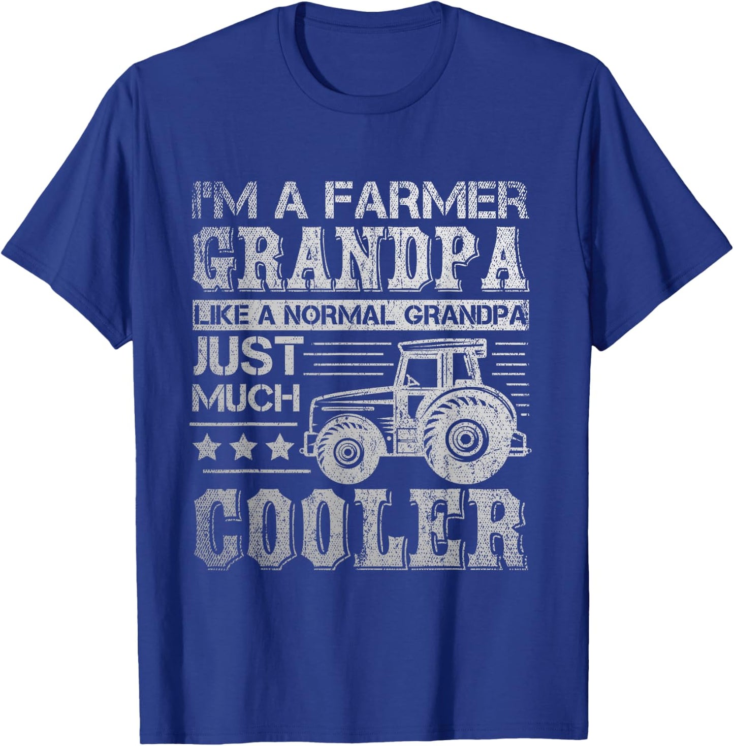 Fathers Day Gift Grandpa Tractor Farmer T-Shirt - T-Shirt | Royal