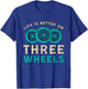 Life Is Better On Three Wheels Vintage Retro Bike Tricycle T-Shirt - T-Shirt | Royal