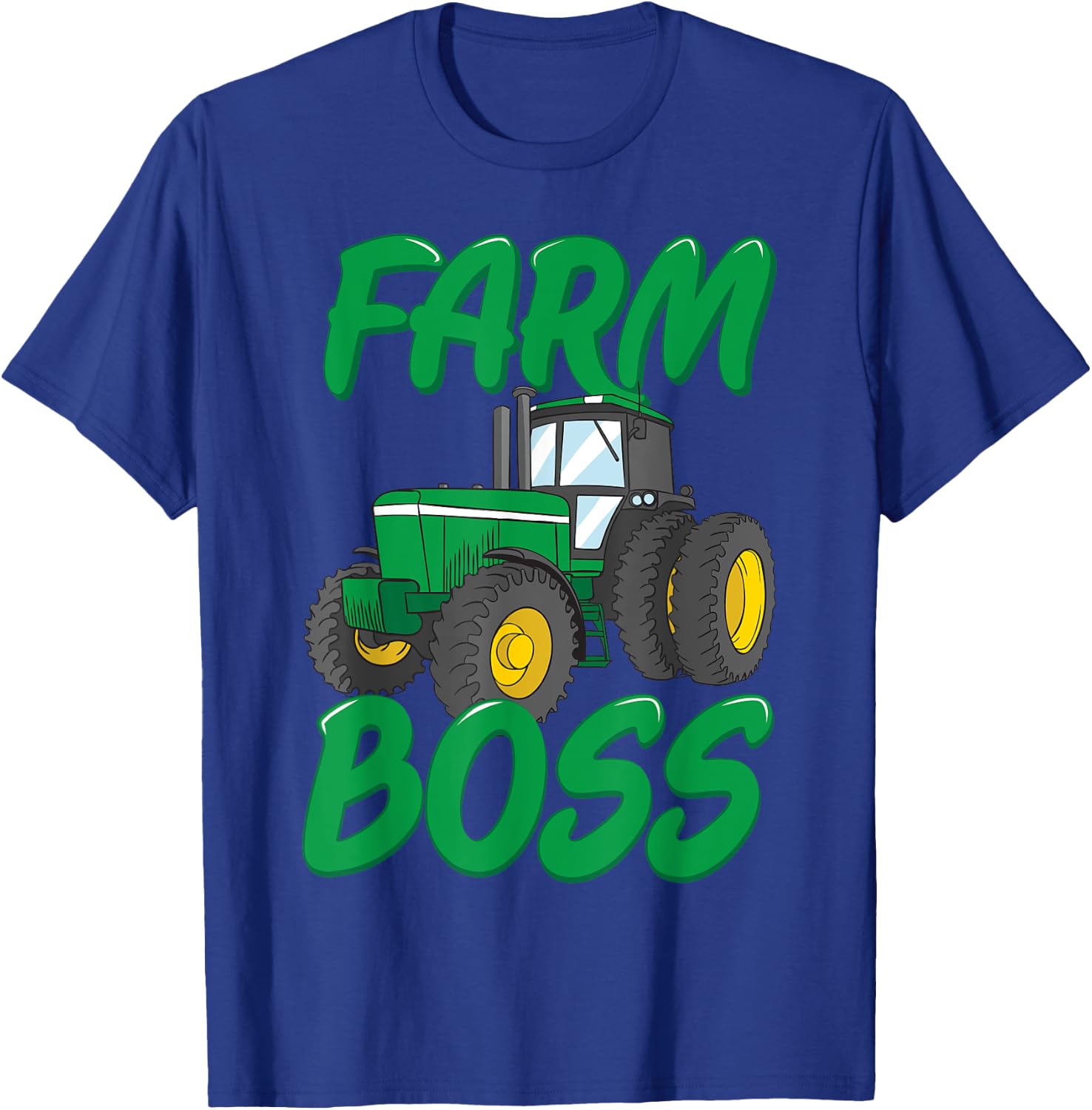 Farm Boss Funny Farmer Tractor Harvester Gift Kids Boys T-Shirt - T-Shirt | Royal