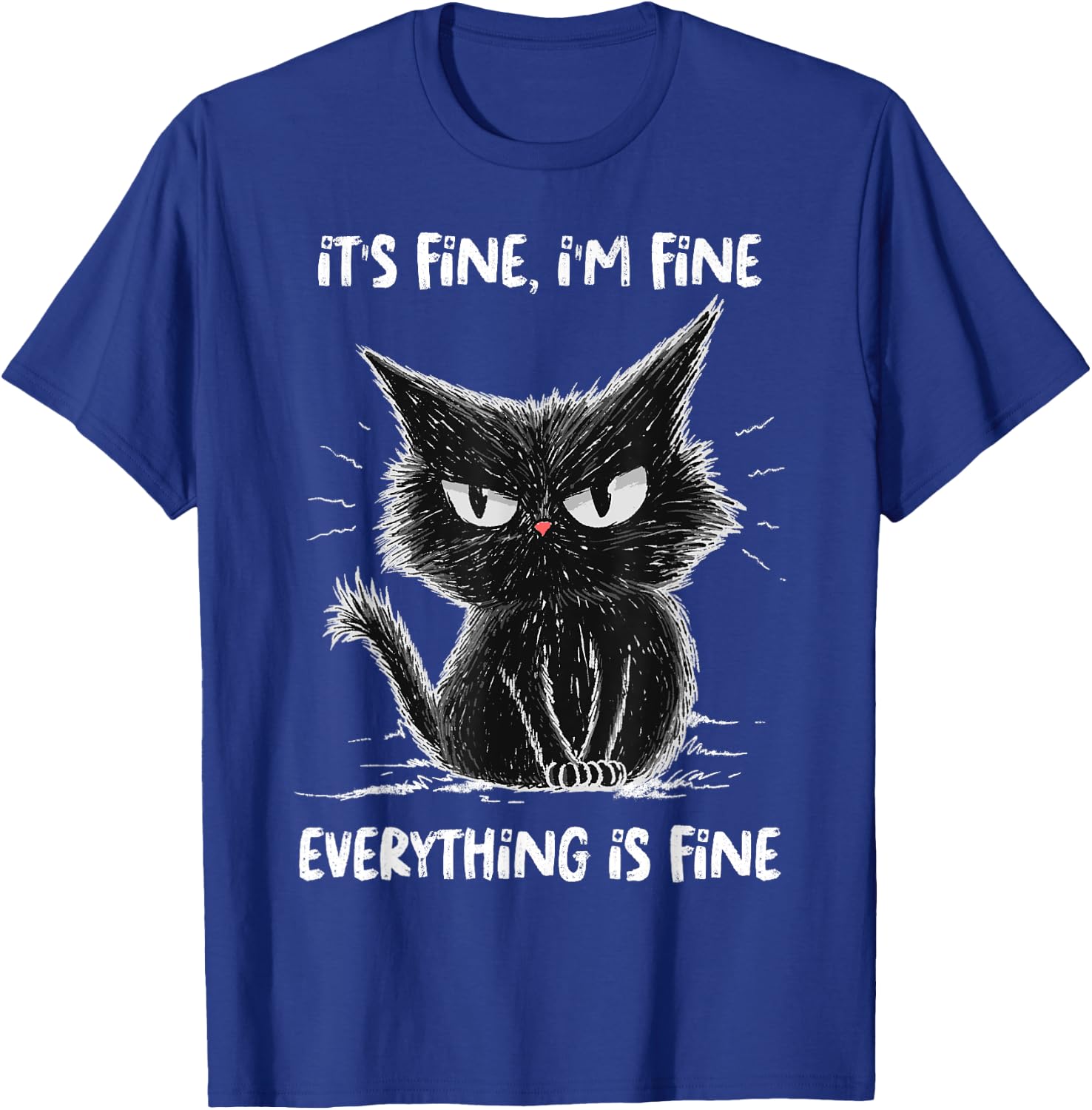 GoshWow -Adults Kids Casual Wear Vacation Black Cat-Themed T-Shirt - T-Shirt | Royal