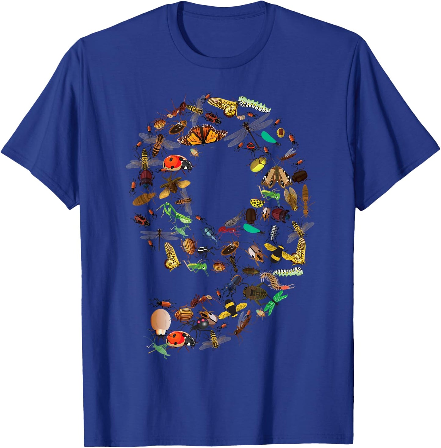 Funny Bugs 9th Birthday Gift | Cute 9 Years Old Boy Girl Kid T-Shirt - T-Shirt | Royal