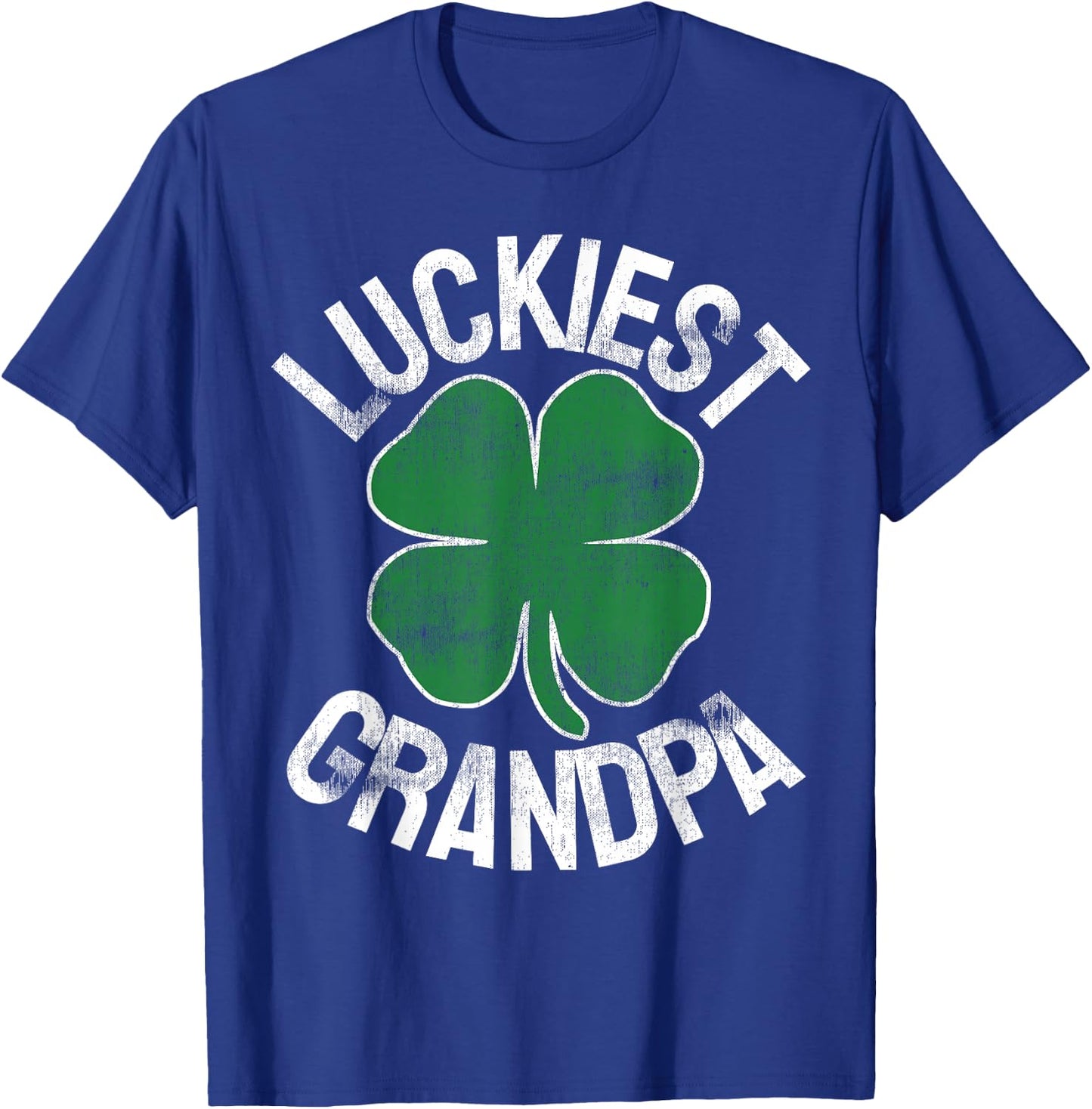 Luckiest Grandpa St Patrick's Day Shamrock Irish Men Gift T-Shirt - T-Shirt | Royal