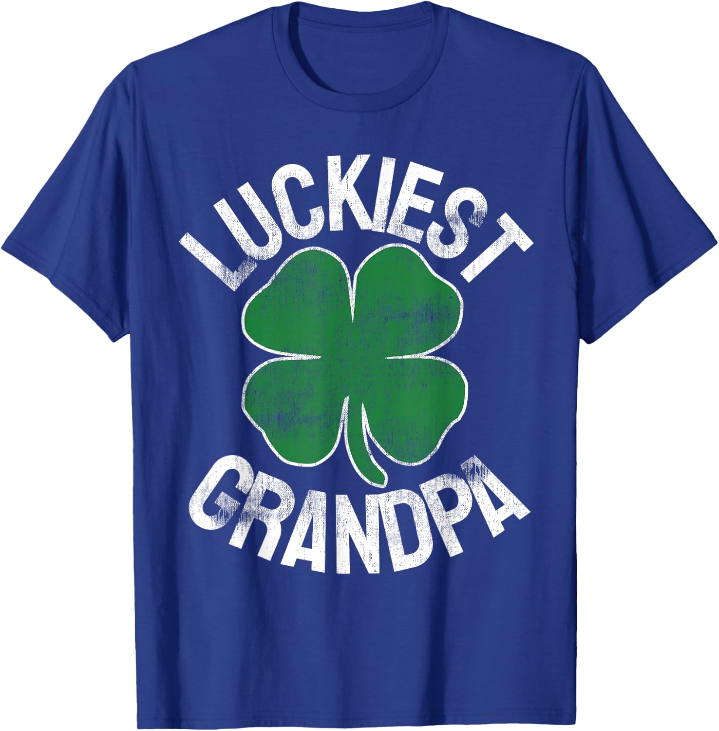 Luckiest Grandpa St Patrick's Day Shamrock Irish Men Gift T-Shirt - T-Shirt | Royal
