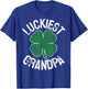 Luckiest Grandpa St Patrick's Day Shamrock Irish Men Gift T-Shirt - T-Shirt | Royal