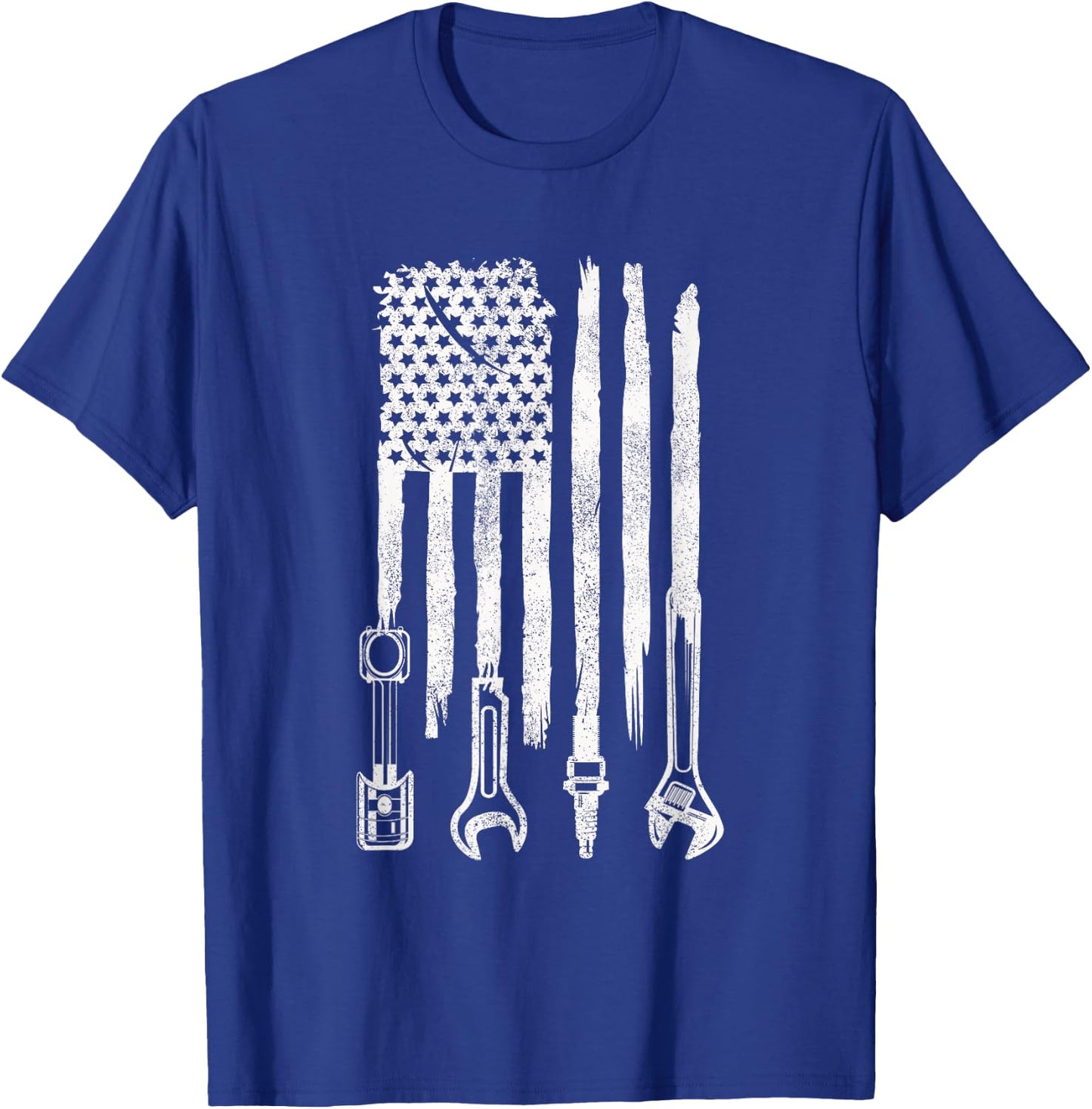 American Flag Mechanic Tools Car Fixing Essentials Mechanic Men T-Shirt - T-Shirt | Royal