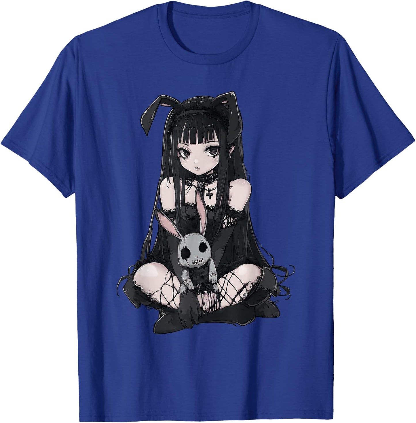 E-Girl Cute Anime Girl Goth Bunny Grunge Gothic Outfit T-Shirt - T-Shirt | Royal