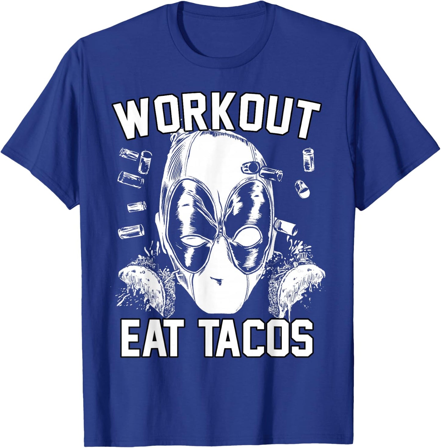Marvel Deadpool Workout Eat Tacos T-Shirt - T-Shirt | Royal