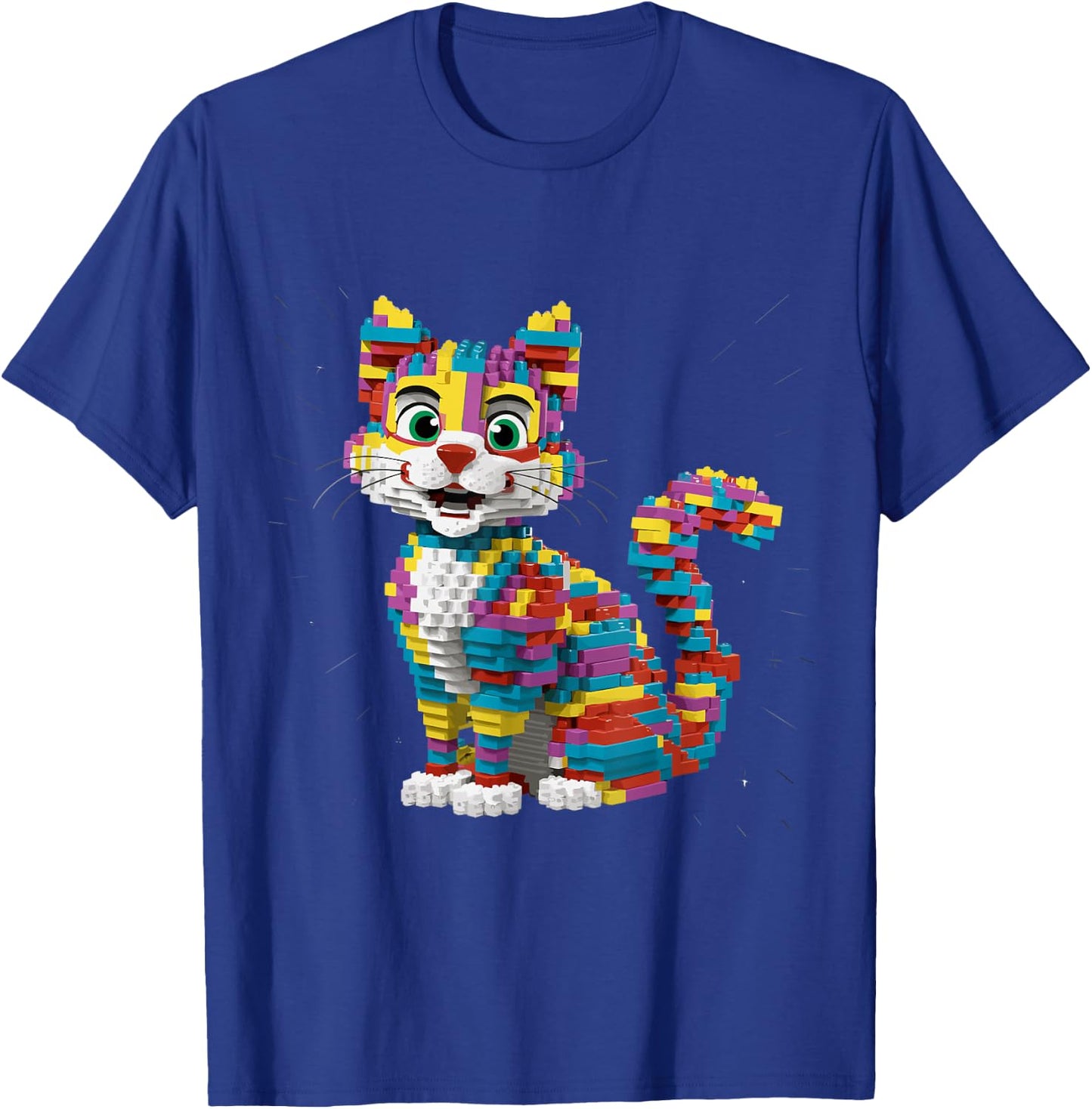 Master Builder Kids Building Blocks Cat Brick Builder T-Shirt - T-Shirt | Royal