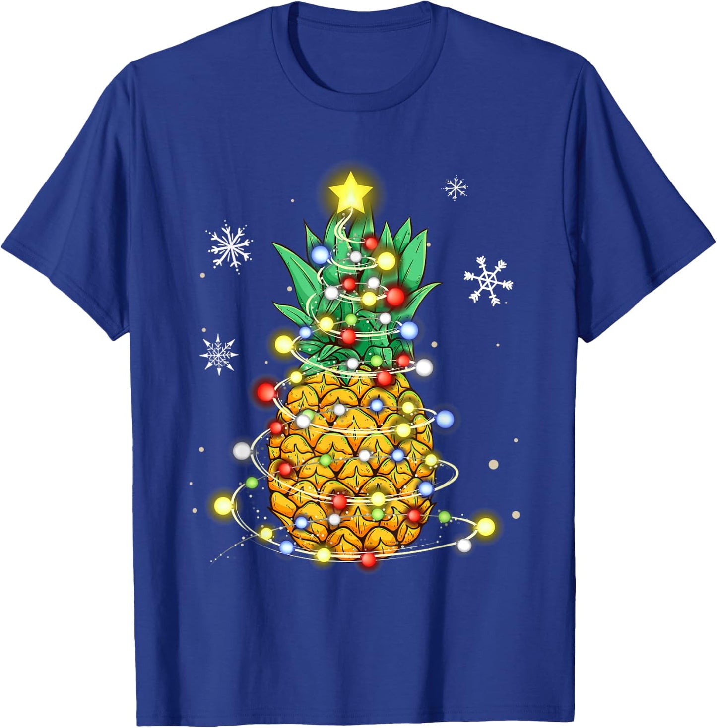 Pineapple Christmas Shirt -Kids Black Small Christmas Tree T-Shirt - T-Shirt | Royal