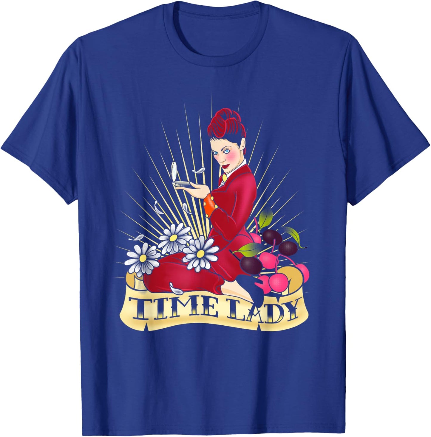 Doctor Who Rockabilly Missy Time Lady Vintage TimeTravel Fan - Women's -Adults Black Cotton Classic Fit Short Sleeve - Small T-Shirt - T-Shirt | Royal