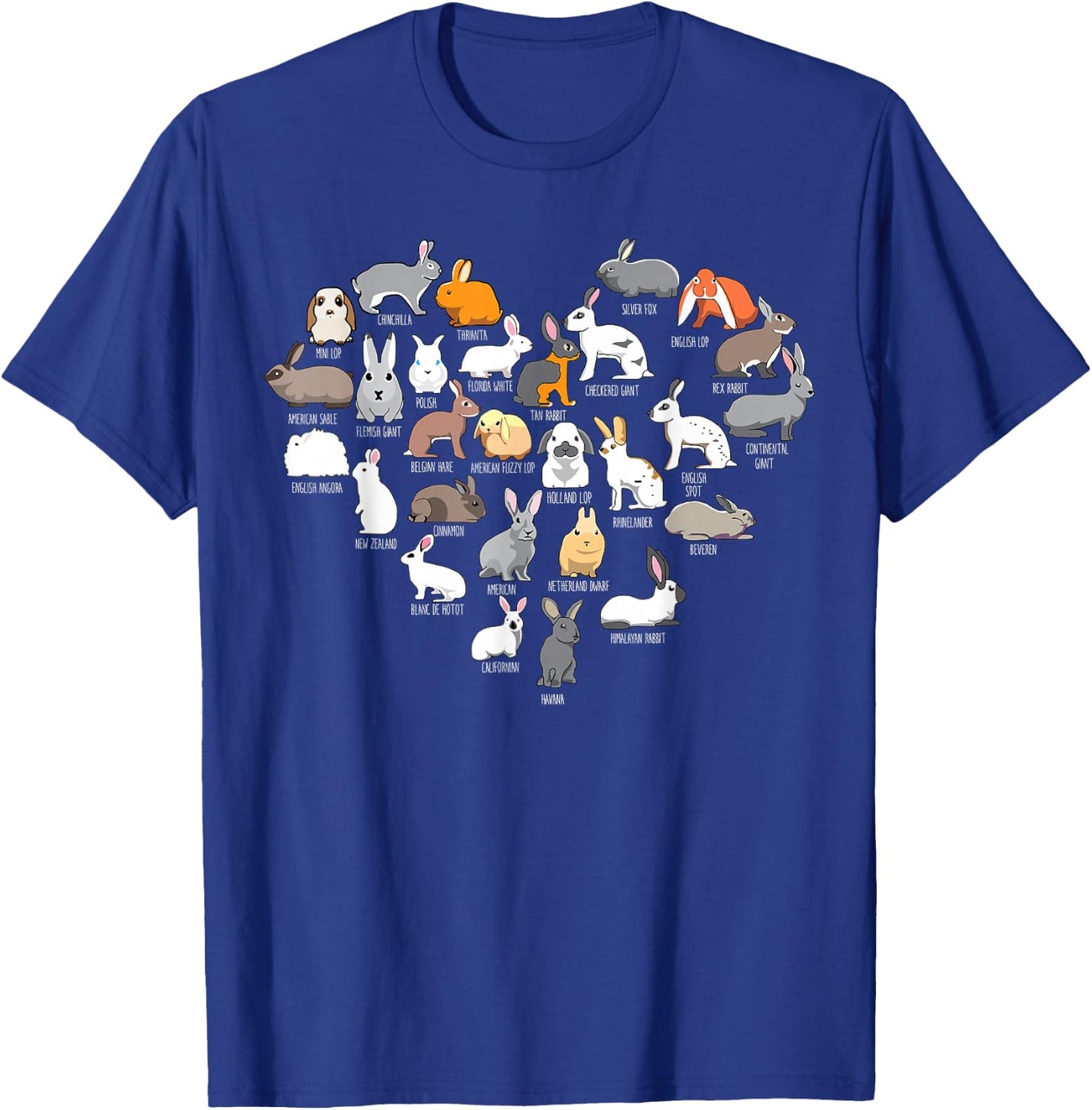 Love Bunnies Funny Rabbit Heart Small T-Shirt - T-Shirt | Royal