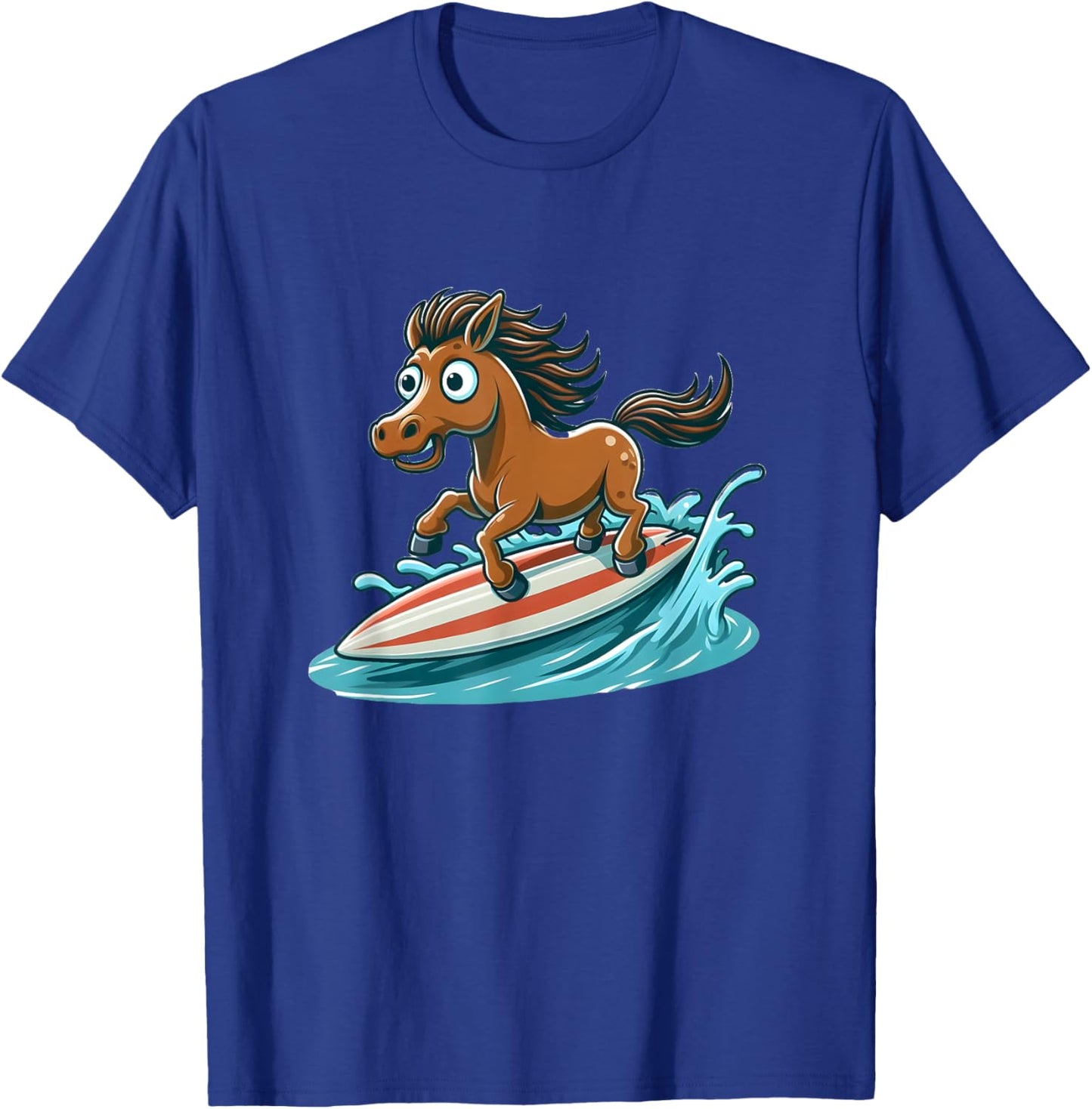 Horse Surfing on a Surfboard T-Shirt - T-Shirt | Royal