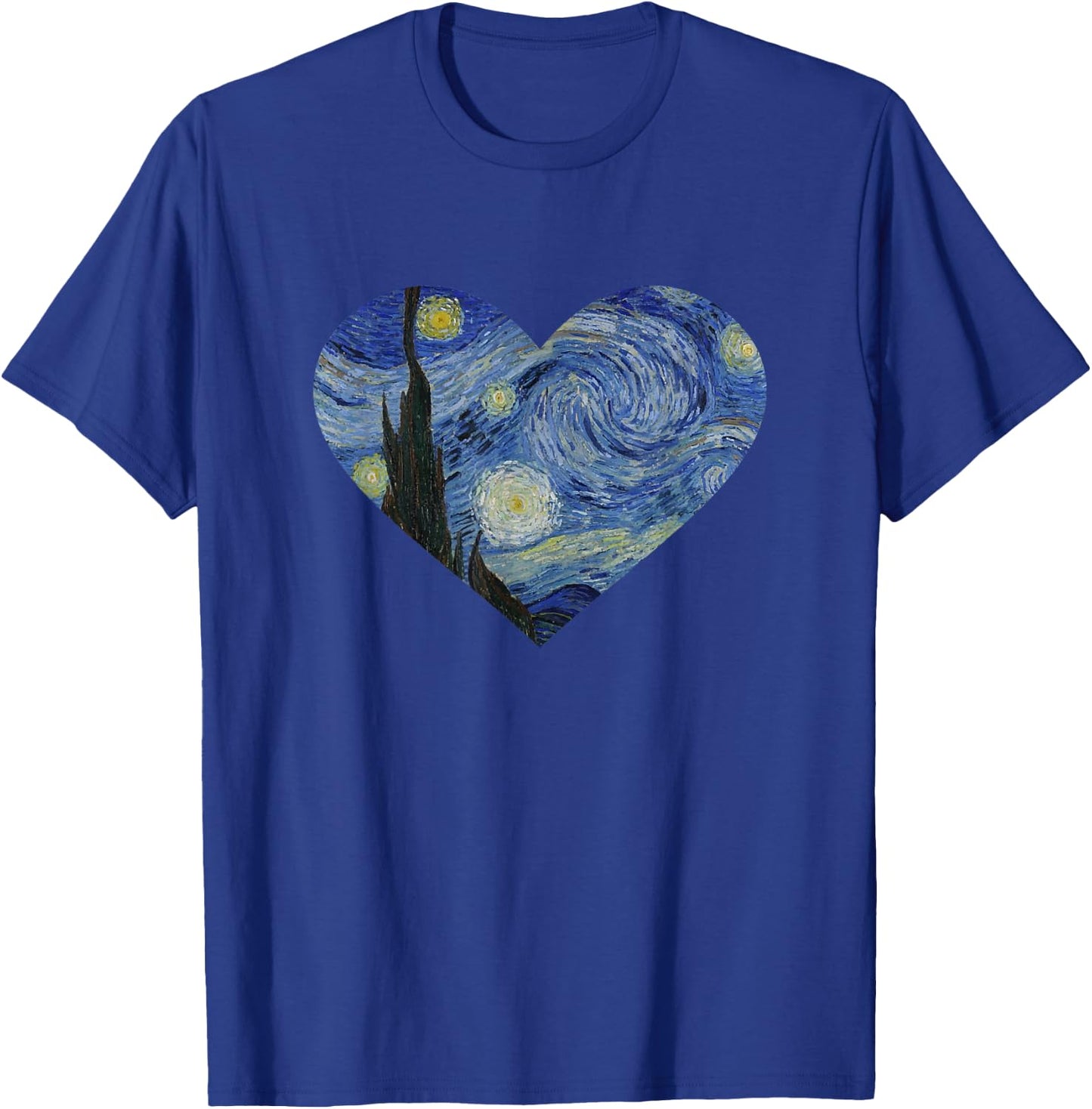 Starry Night Heart by Vincent van Gogh | Famous Painting T-Shirt - T-Shirt | Royal