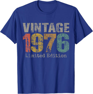 Vintage 1976 Limited Edition 49th Birthday Gifts 49 Year Old T-Shirt - T-Shirt | Royal