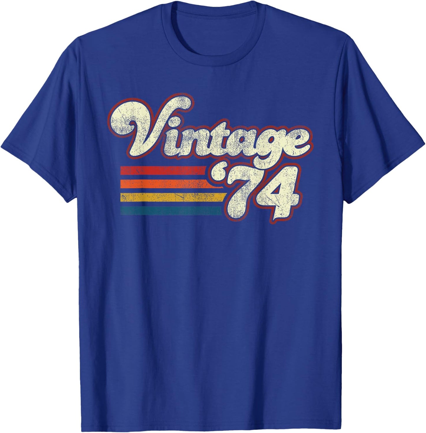 Vintage 1974 Birthday T-Shirt - T-Shirt | Royal