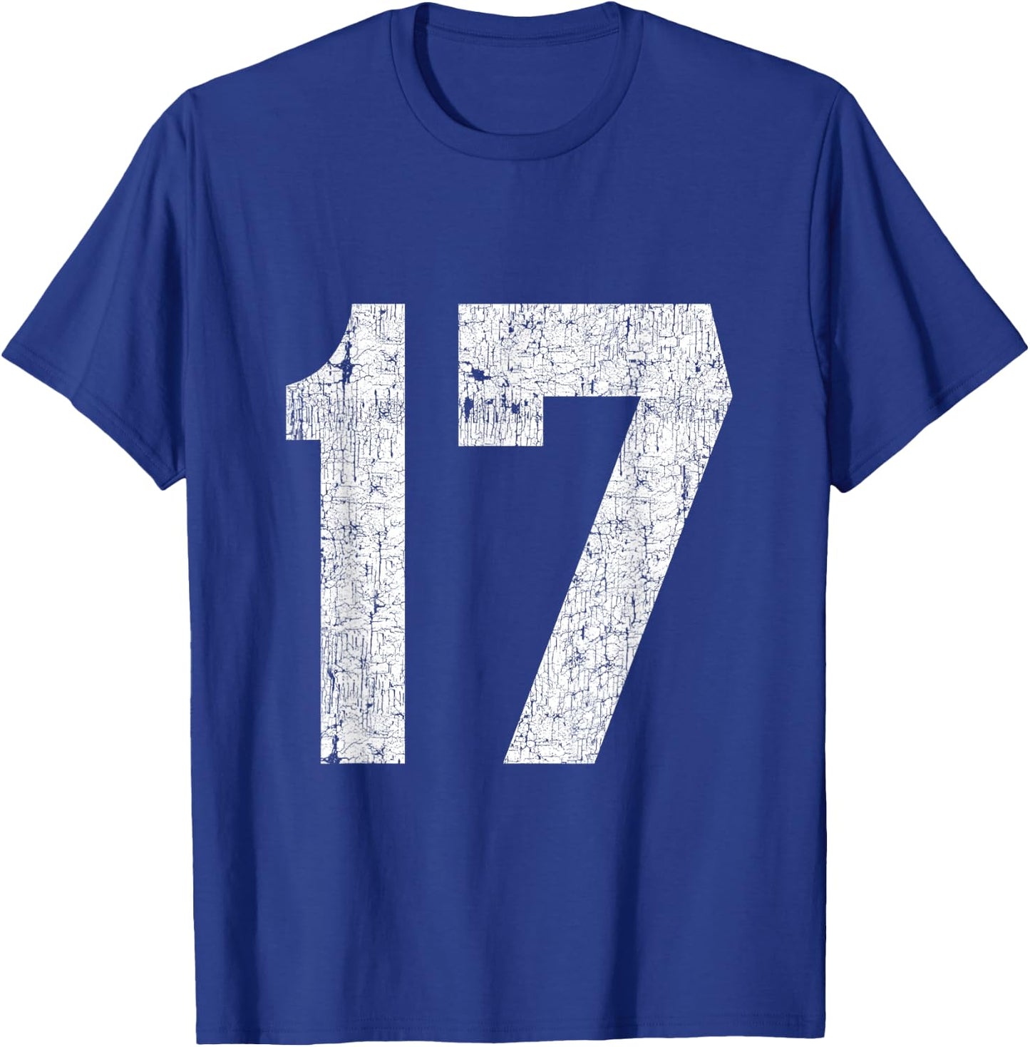 #17 Jersey Uniform Varsity Athletic Sports, 17th Birthday T-Shirt - T-Shirt | Royal