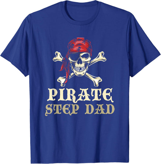 Pirate Step-Dad Skull Matching Halloween Costume StepDad T-Shirt - T-Shirt | Royal