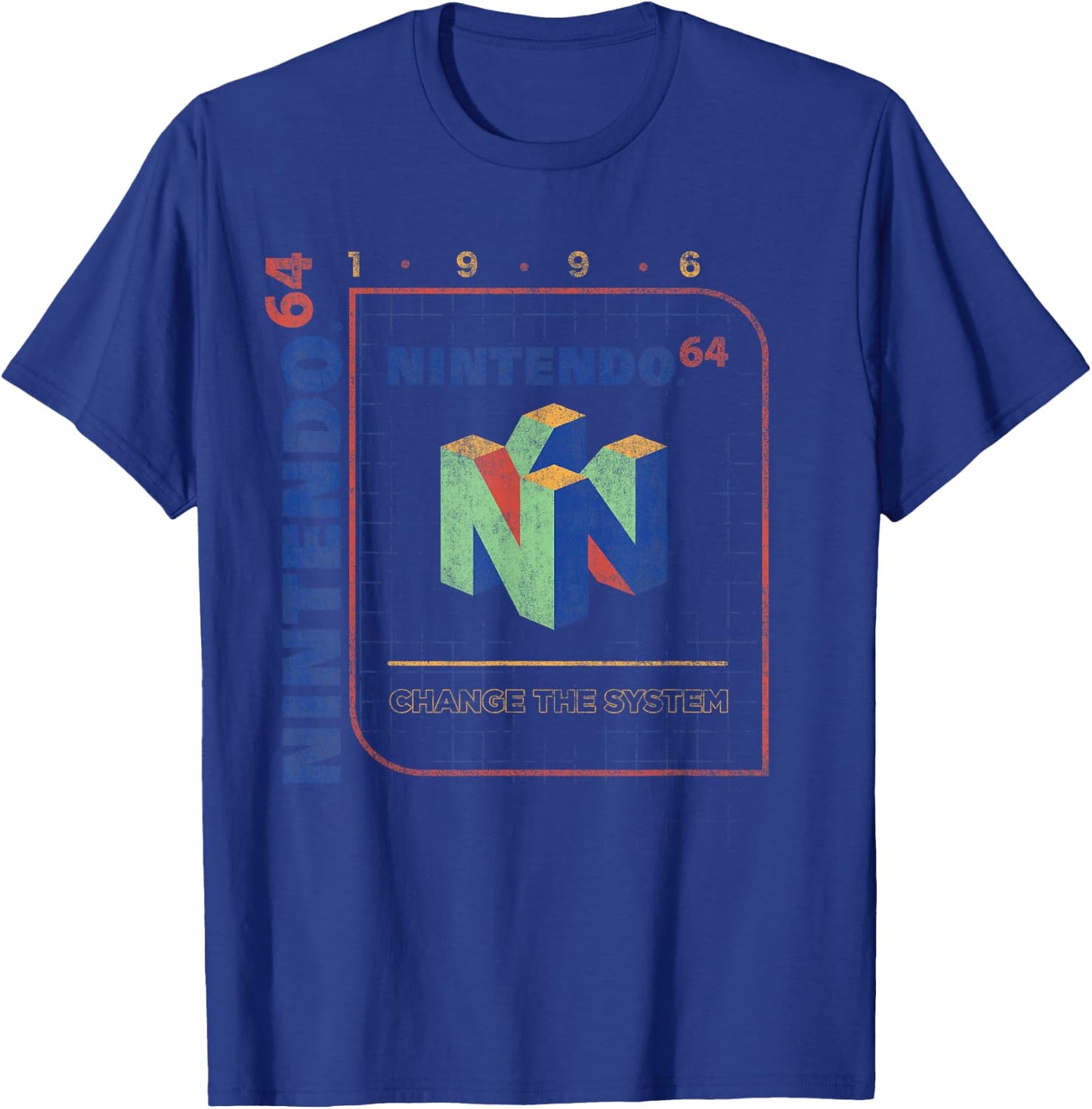 Nintendo 64 Change The System 1996 Vintage Retro Cube Logo T-Shirt - T-Shirt | Royal