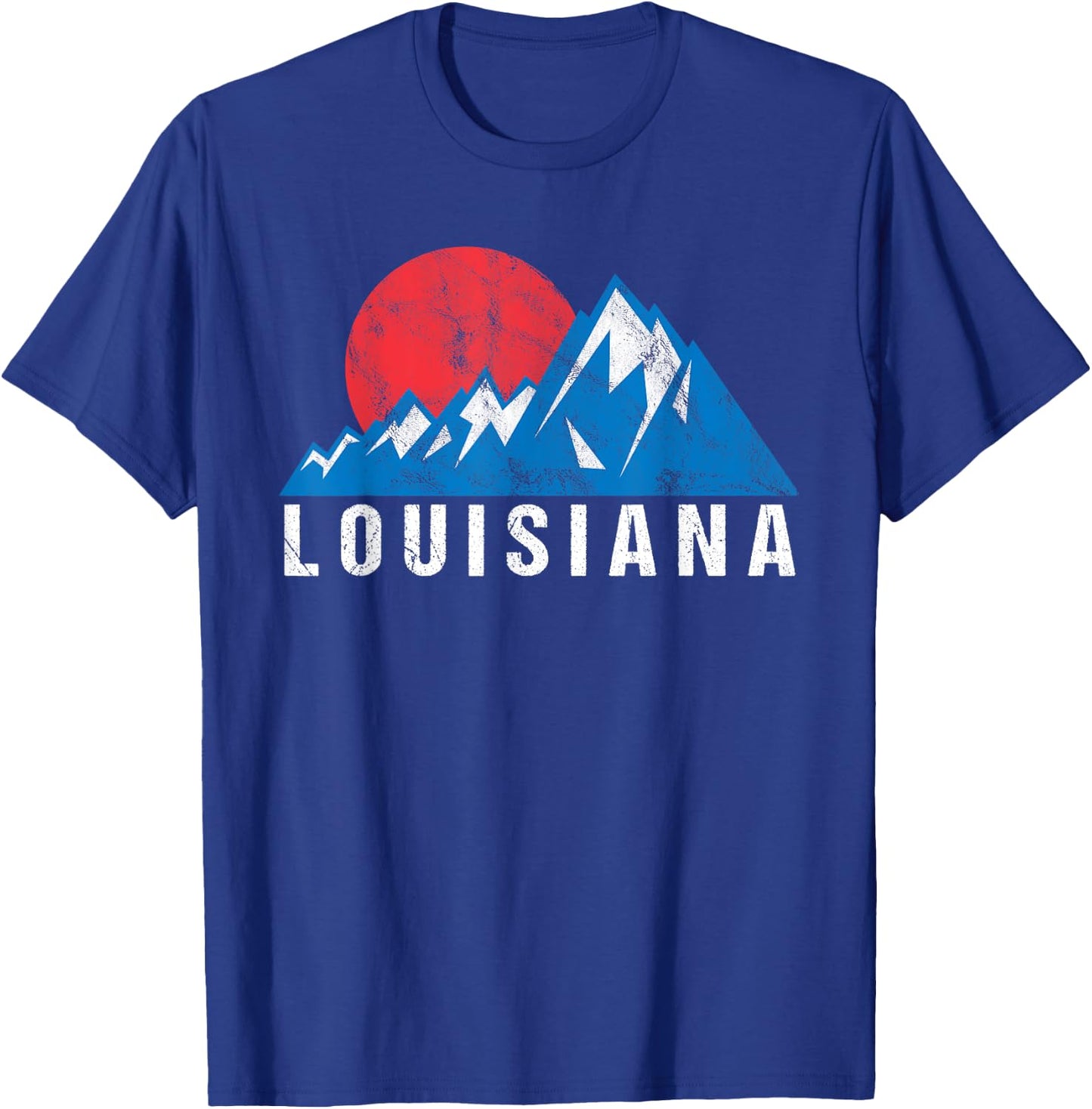Retro Vintage Louisiana USA Mountains T-Shirt - T-Shirt | Royal