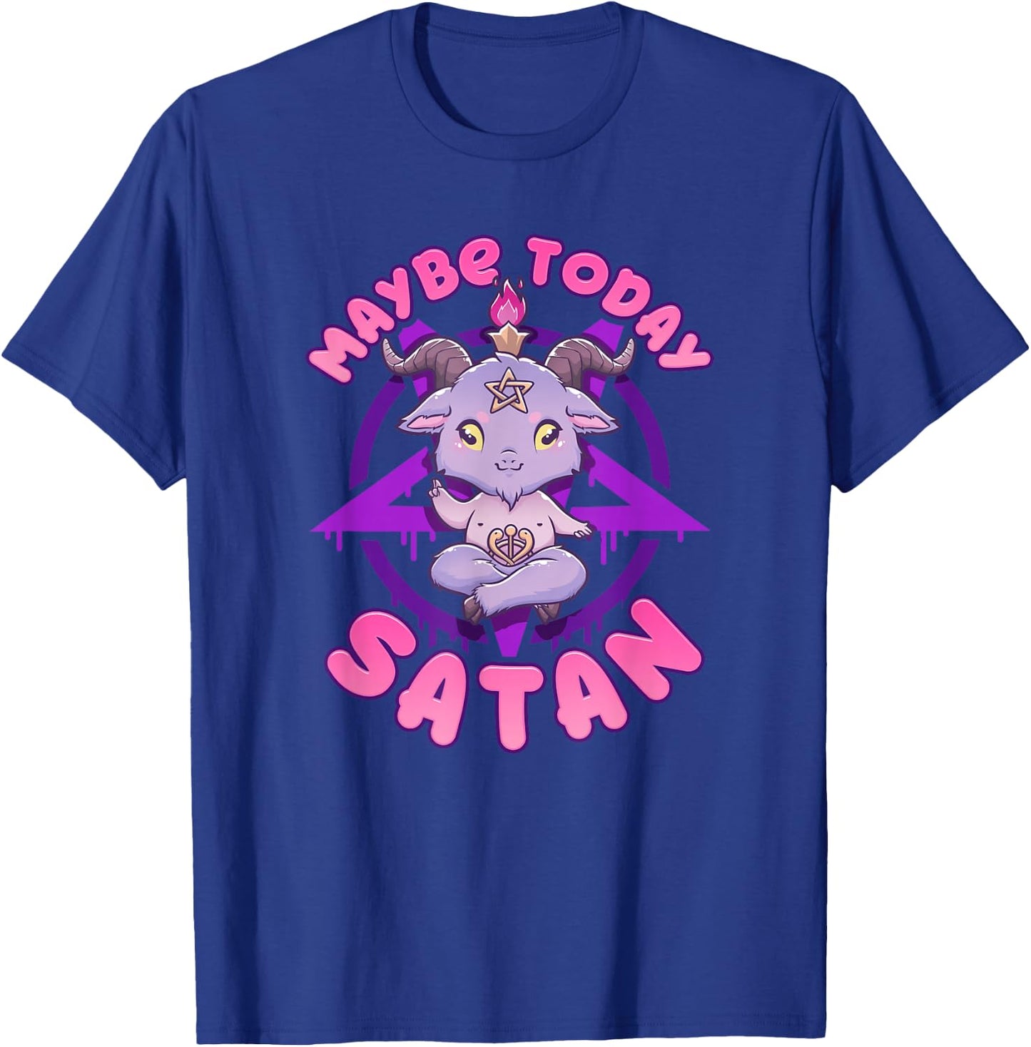 Maybe Today Satan I Cute Kawaii Anime Baphomet T-Shirt - T-Shirt | Royal