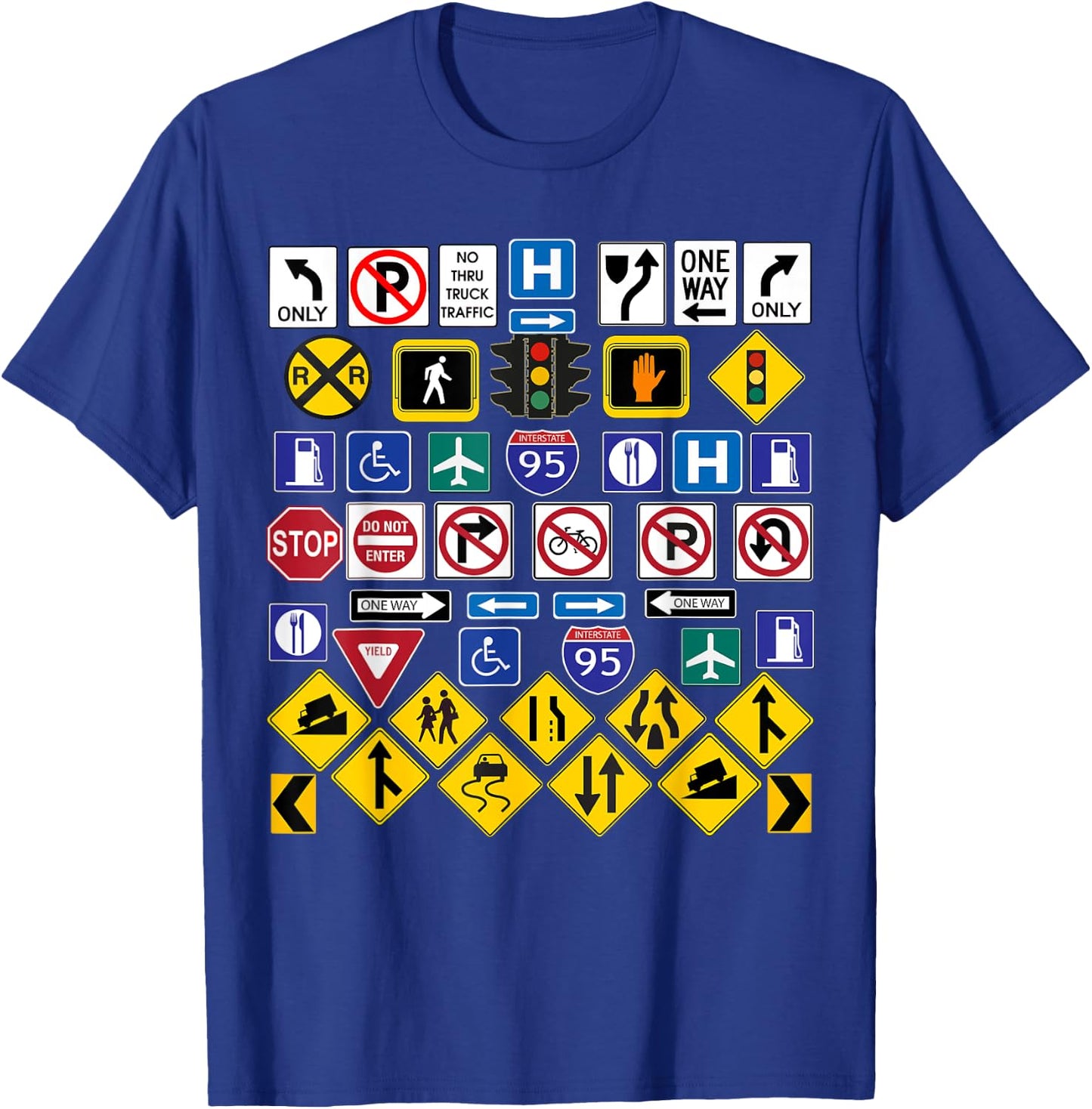 Drivers and Auto Mechanics Designs Road Signs, Regulations Signs , Small, Black T-Shirt - T-Shirt | Royal