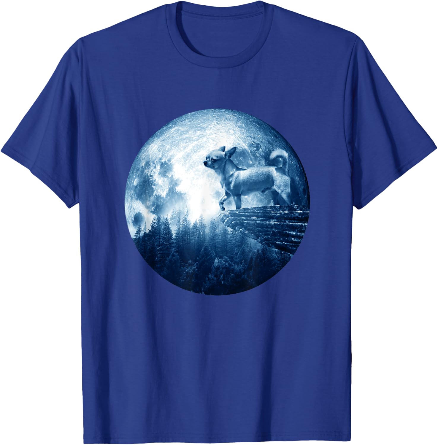 Chihuahua Smooth Coat Dog Moon Dog Mom Dad Dog Lovers T-Shirt - T-Shirt | Royal