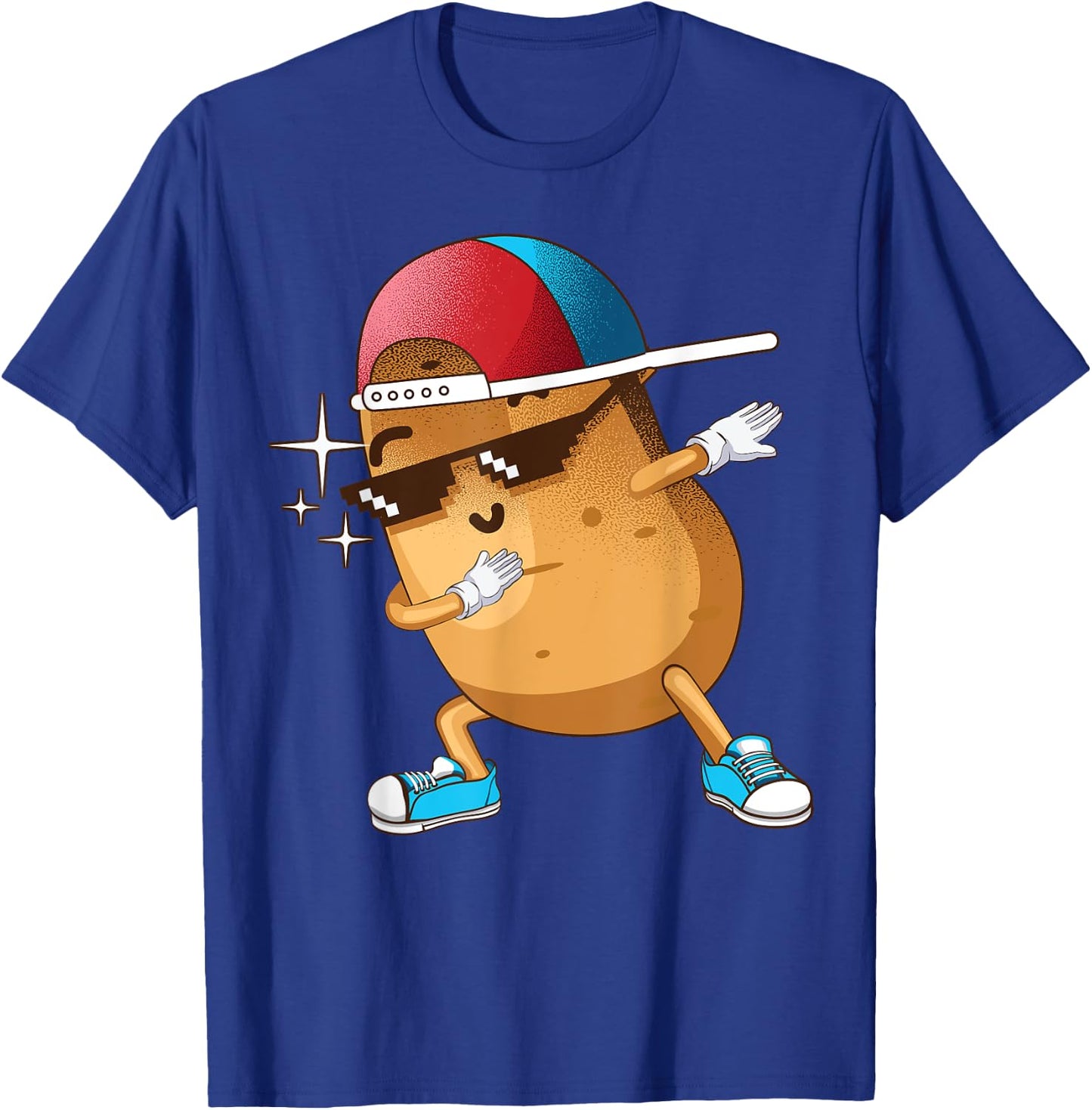 Funny Dabbing Potato Gift Cool Dancing Spuds Hip-hop Foodie T-Shirt - T-Shirt | Royal