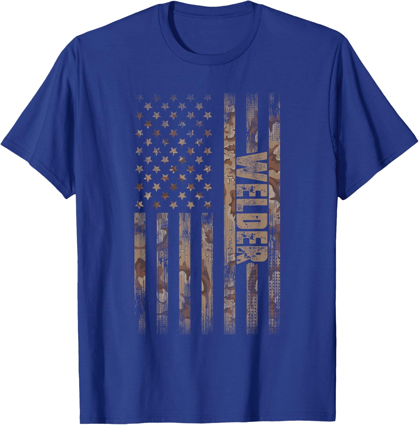 Welder American Flag Gift Welding T-Shirt - T-Shirt | Royal