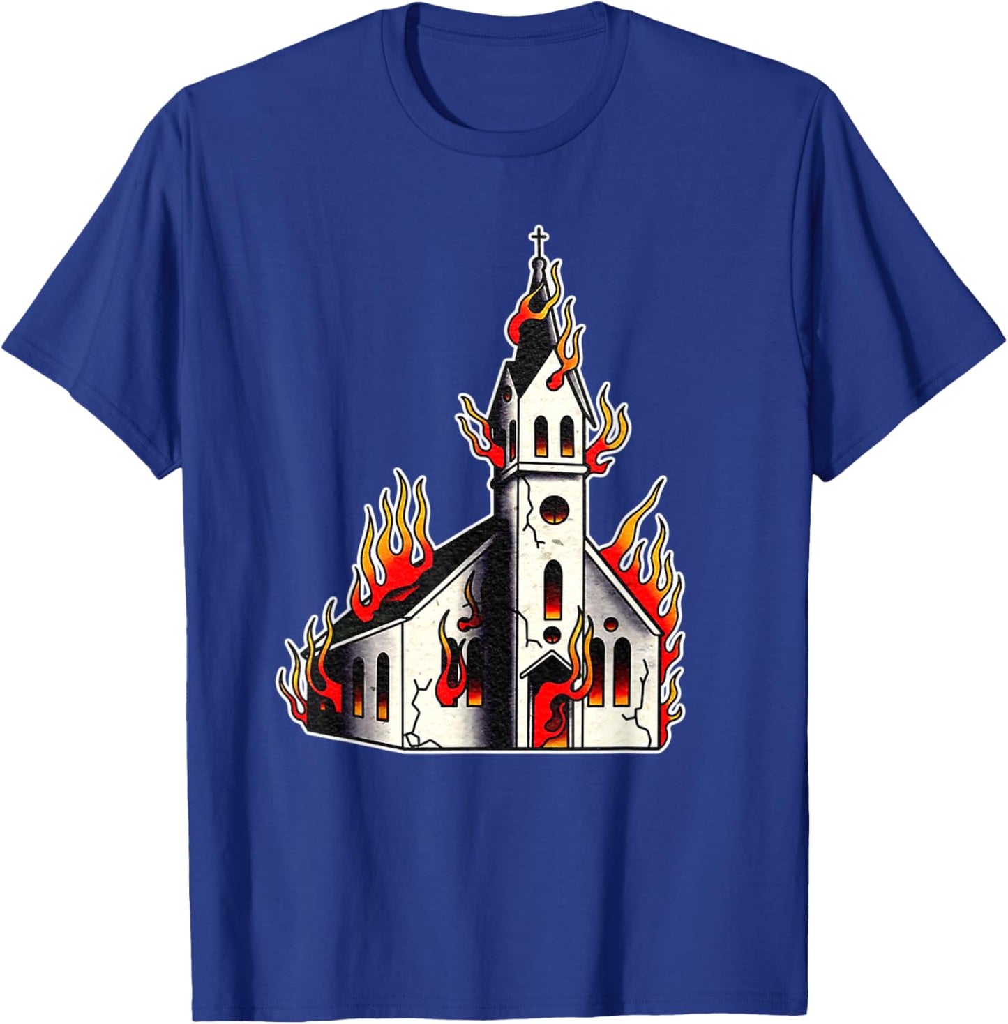 Burning Church T-Shirt - T-Shirt | Royal