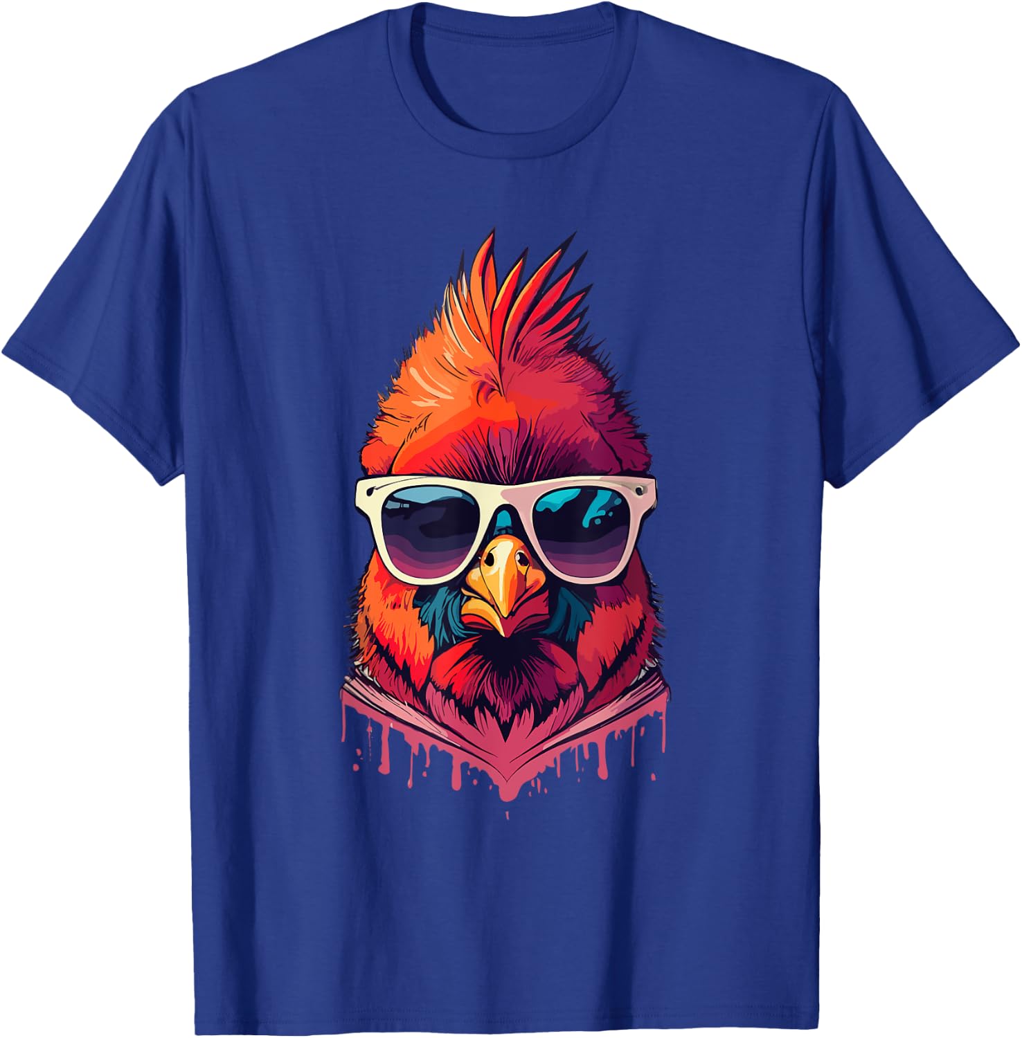 Funny Cardinal Bird Sunglasses Bird Watching Lover Print Art T-Shirt - T-Shirt | Royal