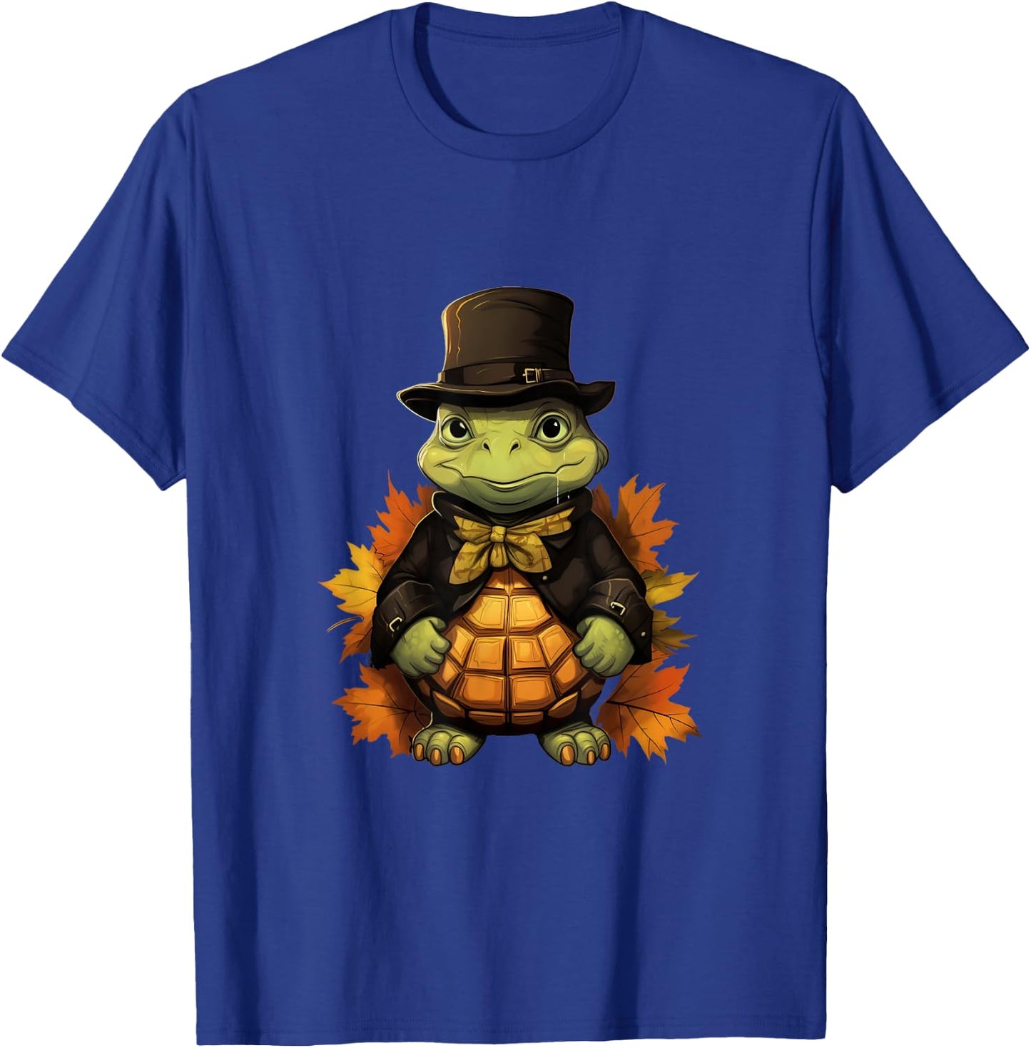Thanksgiving Day Sea Turtle Pilgrim Fall Autumn Halloween T-Shirt - T-Shirt | Royal