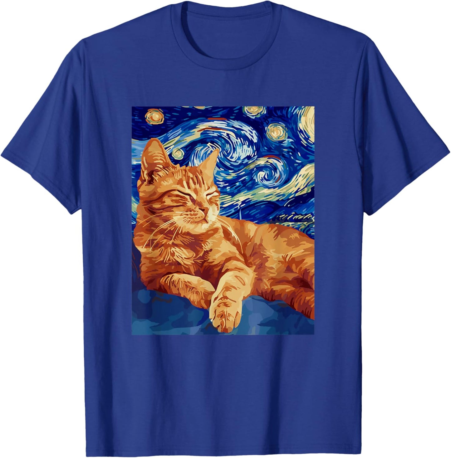 Starry Night Famous Painting Cat T-Shirt - T-Shirt | Royal