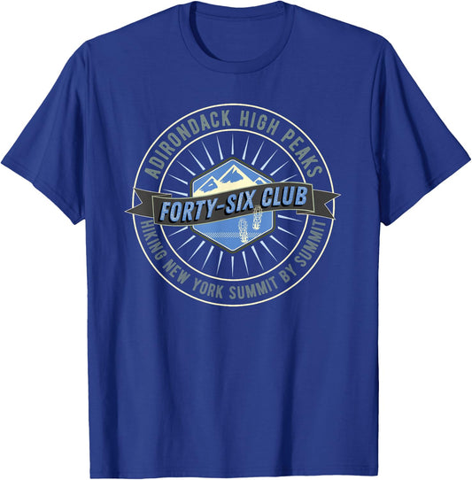 Adirondack High Peaks 46 Club New York State Hiker Hiking T-Shirt - T-Shirt | Royal