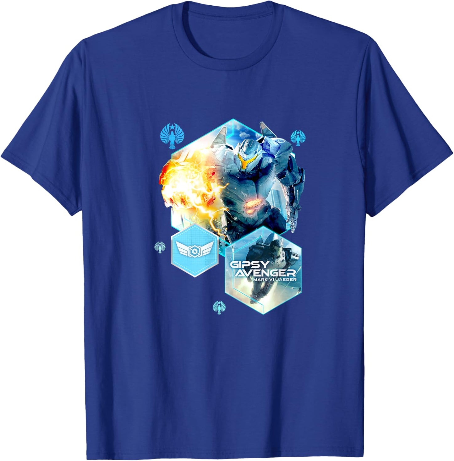 Pacific Rim Gipsy Avenger Flight - Black, -Adults, Short Sleeve, Small T-Shirt - T-Shirt | Royal