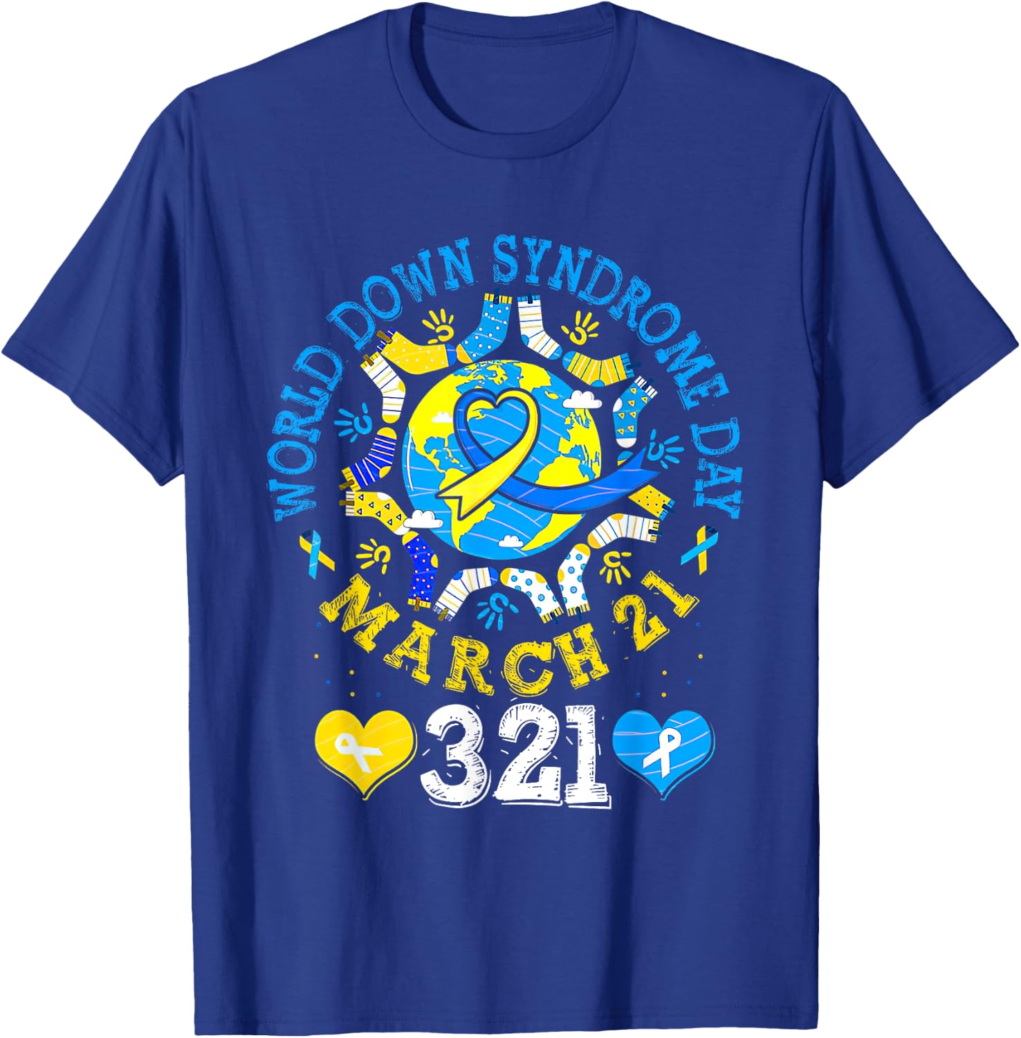 World Down Syndrome Day Awareness Socks Down Right Kids T-Shirt - T-Shirt | Royal