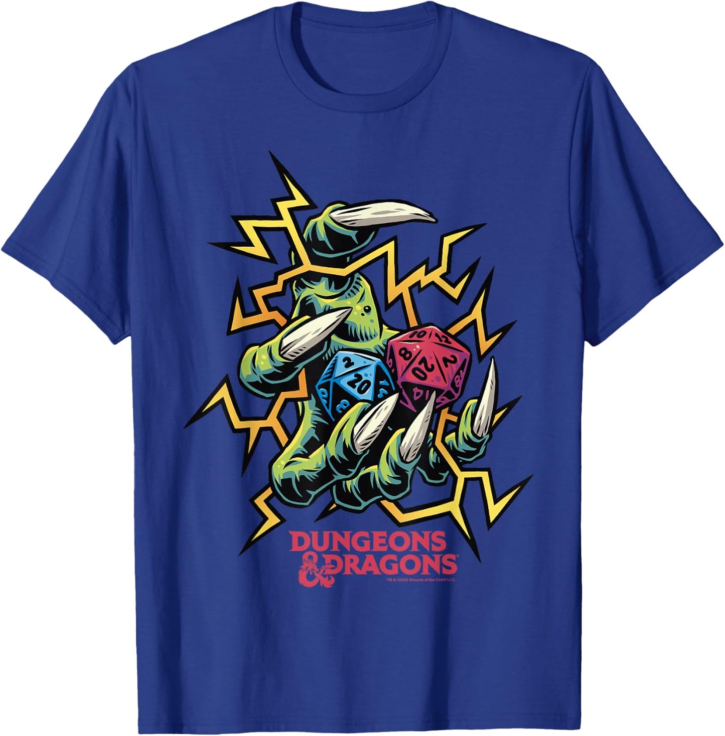 Dungeons & Dragons Electric Dice Roll T-Shirt - T-Shirt | Royal
