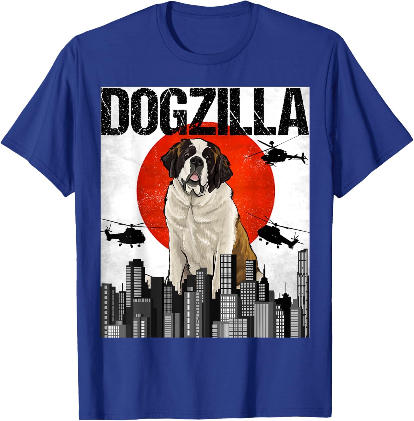 Funny Vintage Japanese Dogzilla St. Bernard T-Shirt - T-Shirt | Royal