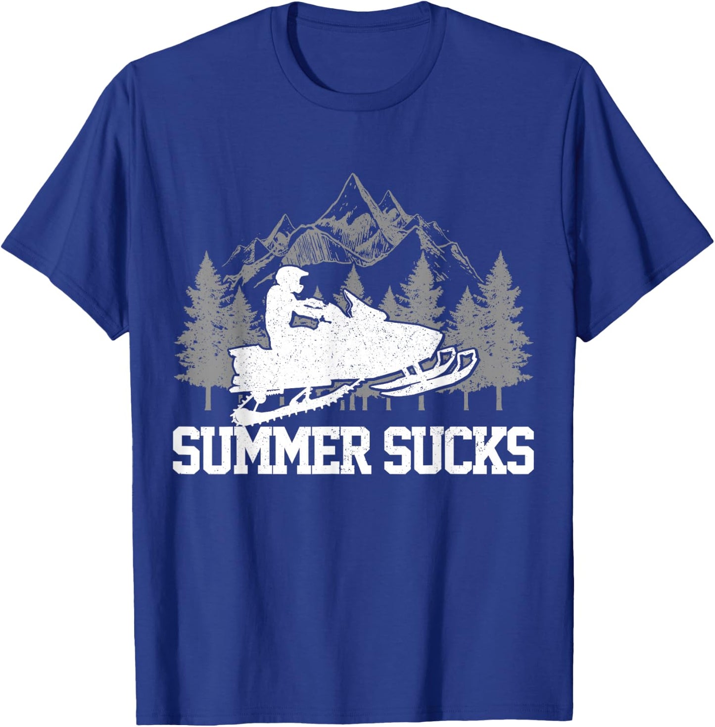 Snowmobile Summer Sucks Snowmobile Funny Gift T-Shirt - T-Shirt | Royal