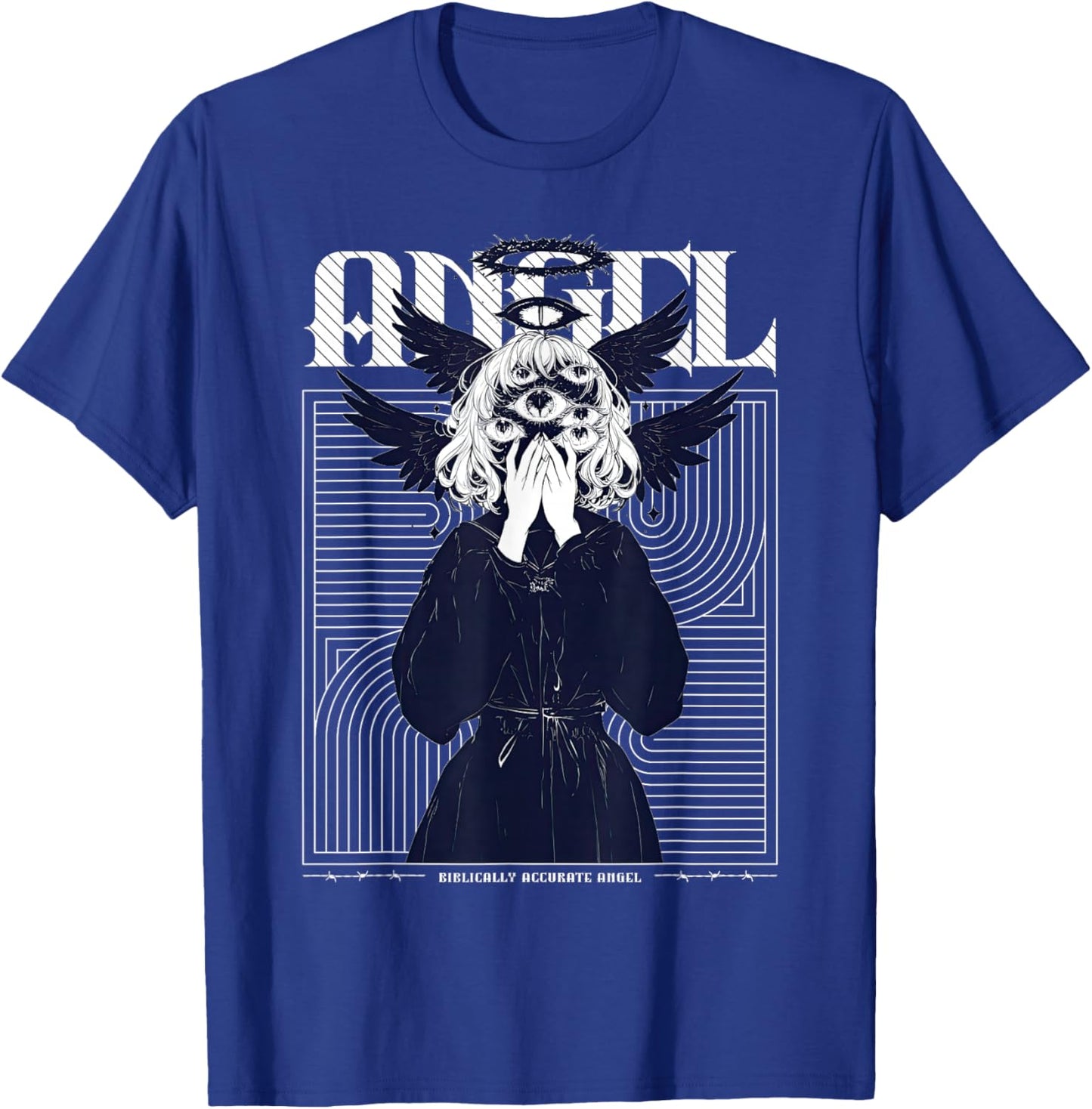 Anime Girl Multiple Eyes Gothic Seraphim Angel Harajuku T-Shirt - T-Shirt | Royal