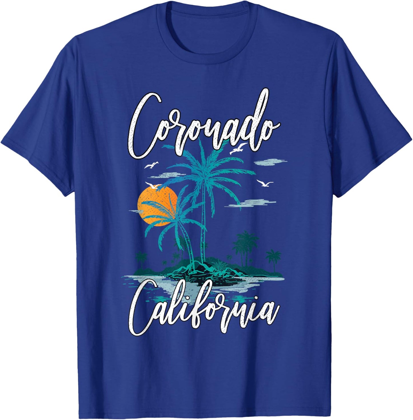 Family Vacation Retro Sunset California Coronado Beach Men Women Kids T-Shirt - T-Shirt | Royal