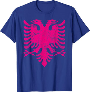 ALBANIAN Eagle PINK Big Flag Men Women Kids ALBANIA T-Shirt - T-Shirt | Royal