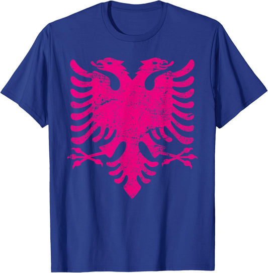 ALBANIAN Eagle PINK Big Flag Men Women Kids ALBANIA T-Shirt - T-Shirt | Royal