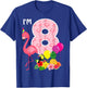 Flamingo Birthday I'm 8 Tropical Flamingo Theme 8th Birthday T-Shirt - T-Shirt | Royal