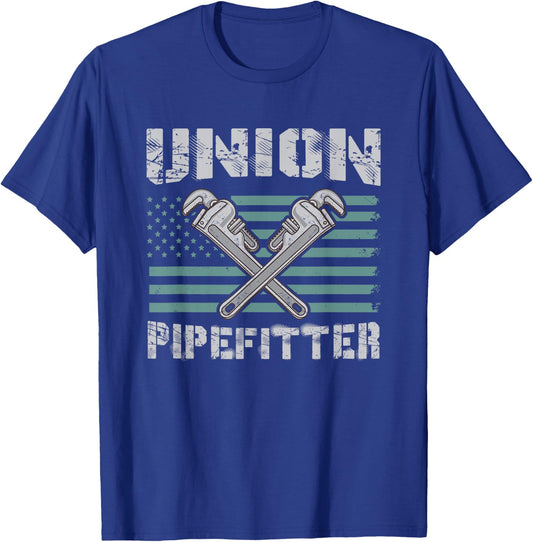 Union Pipefitter Flag for Pipefitter T-Shirt - T-Shirt | Royal